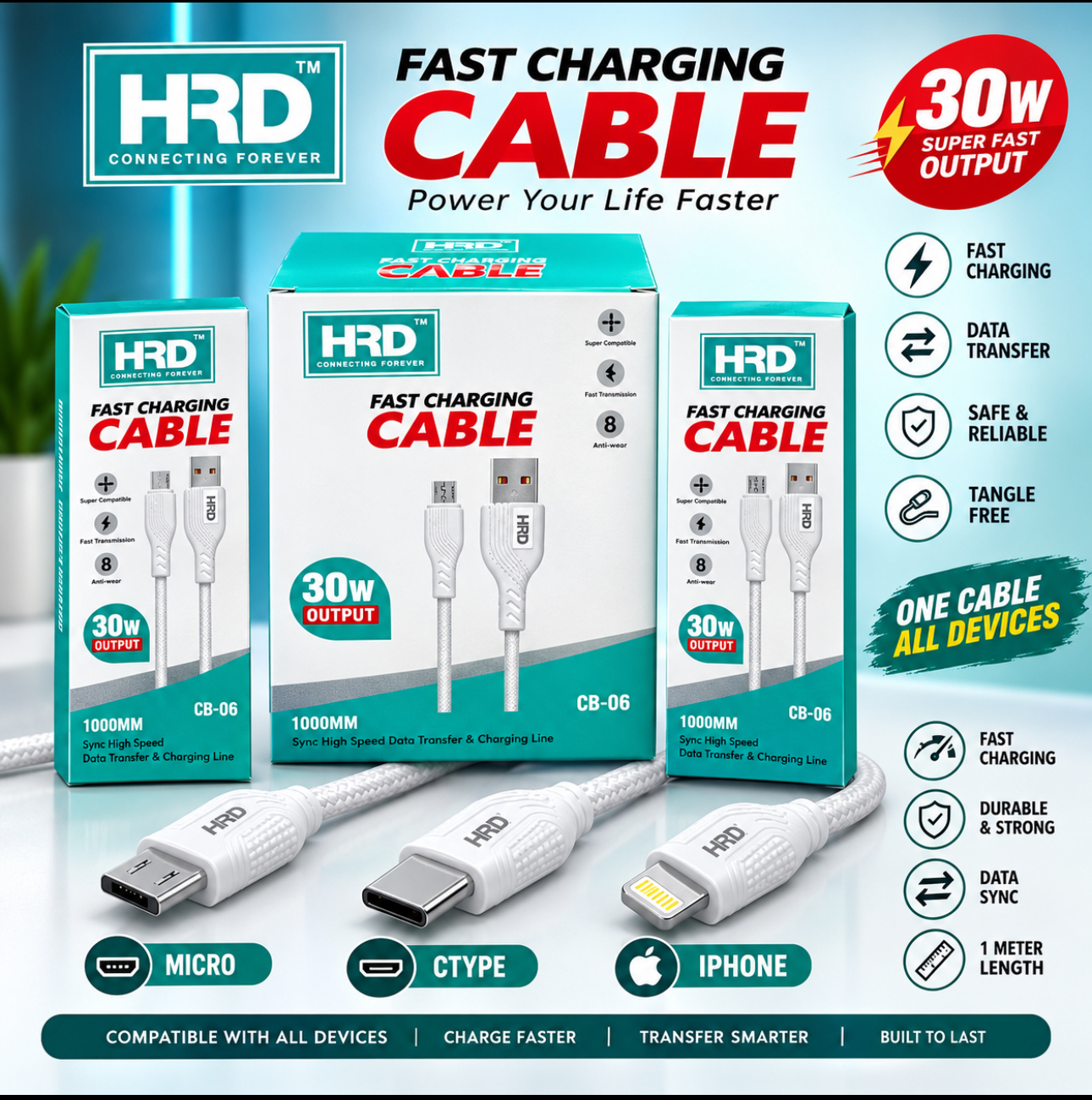 HRD IPHONE CABEL 1 YEAR WORANTY